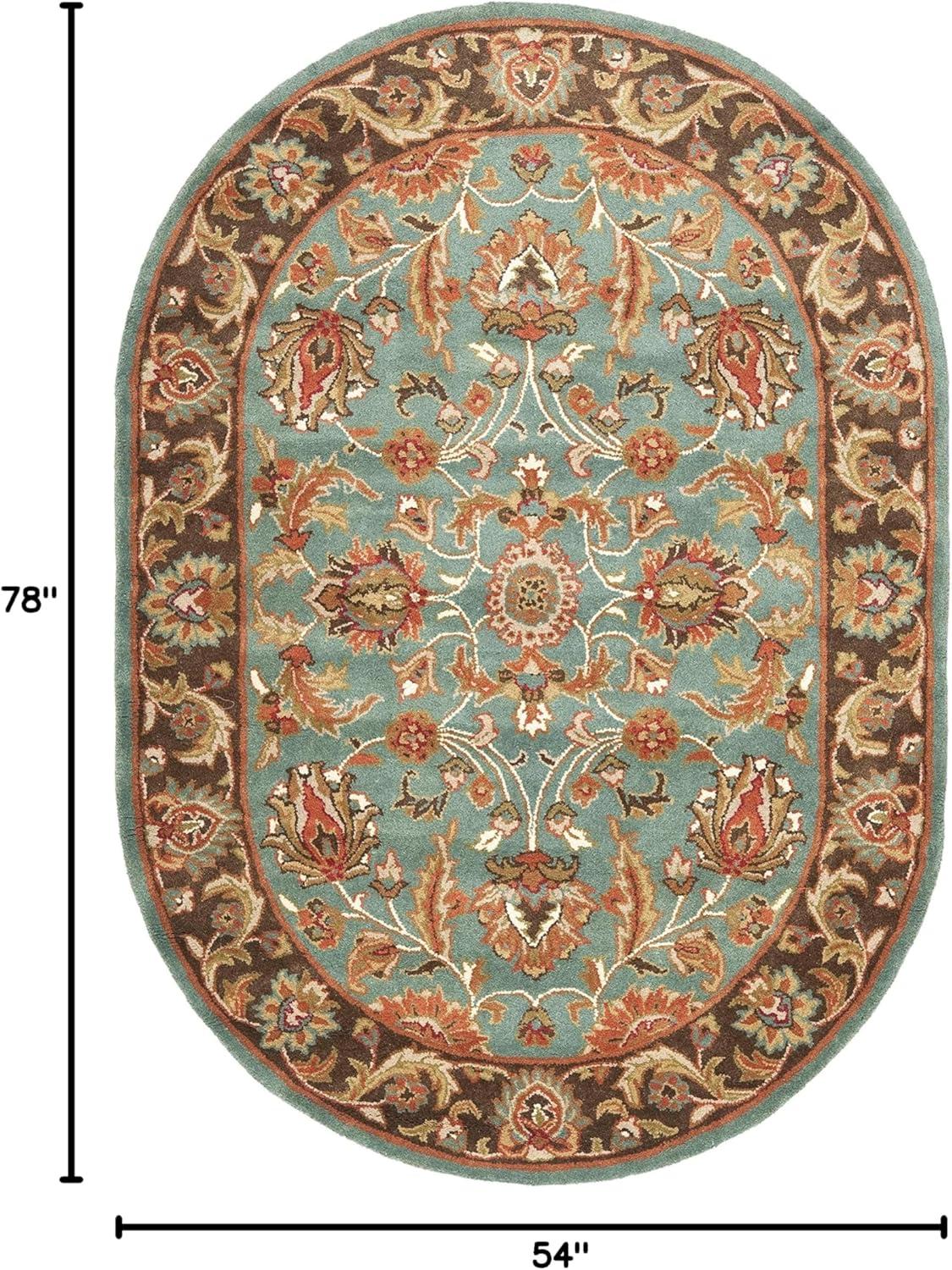 Heritage HG812 Hand Tufted Area Rug - Blue/Brown - 4'6"x6'6" Oval - Safavieh.