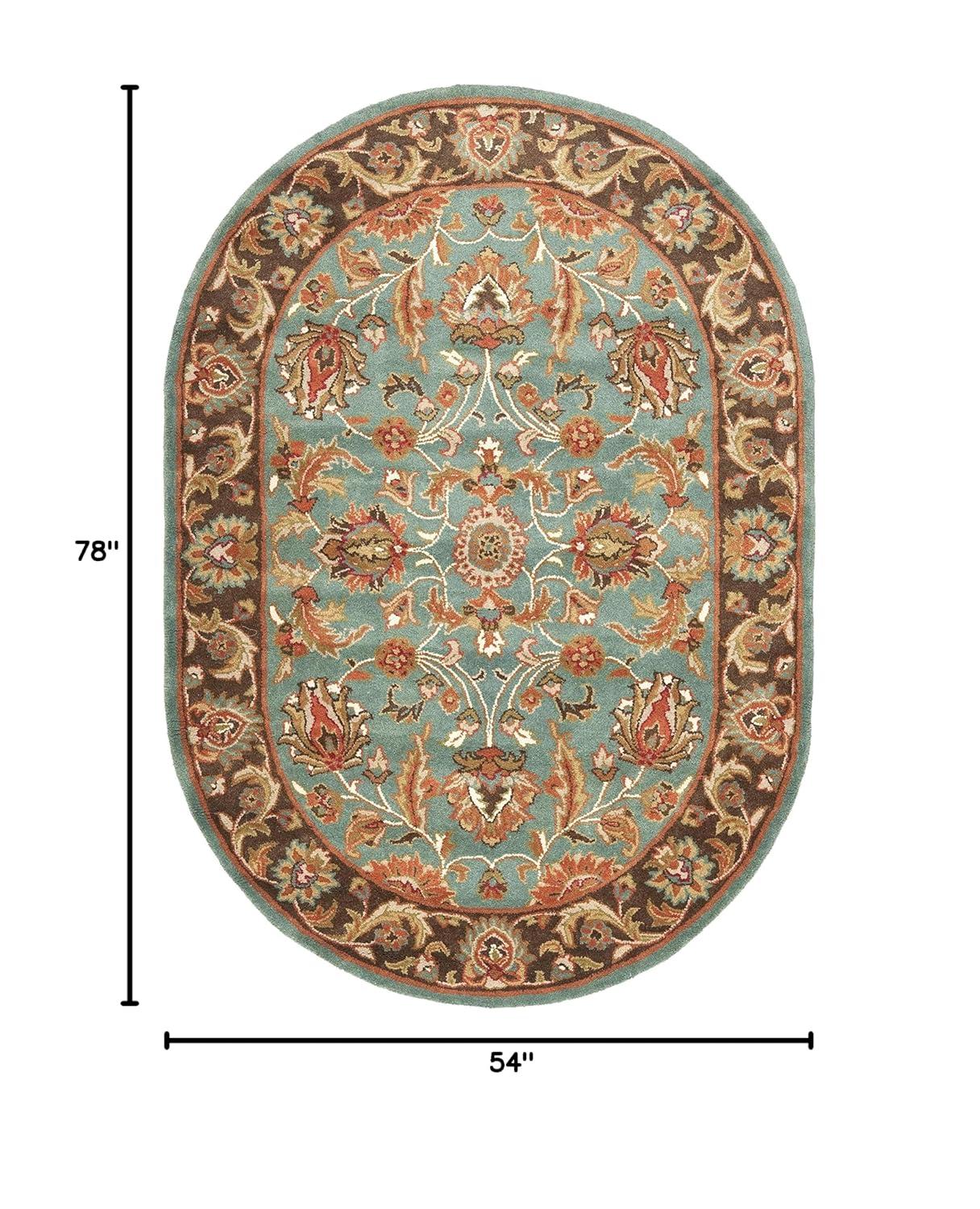 Heritage HG812 Hand Tufted Area Rug - Blue/Brown - 4'6"x6'6" Oval - Safavieh.