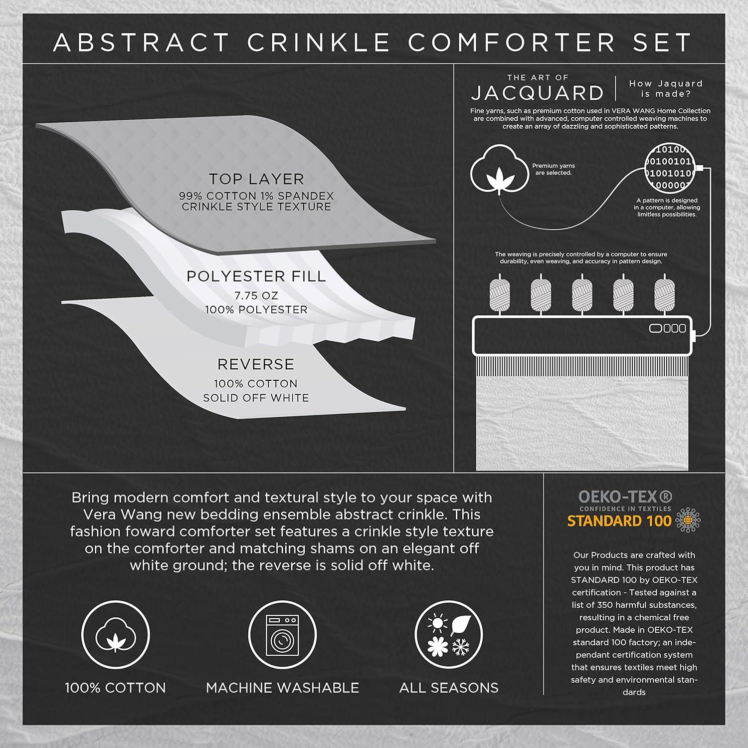 Vera Wang Vera Wang Abstract Crinkle White Comforter Set