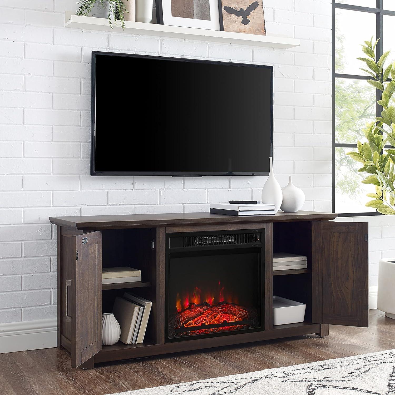 Camden Low Profile Fireplace TV Stand for TVs up to 50" - Crosley