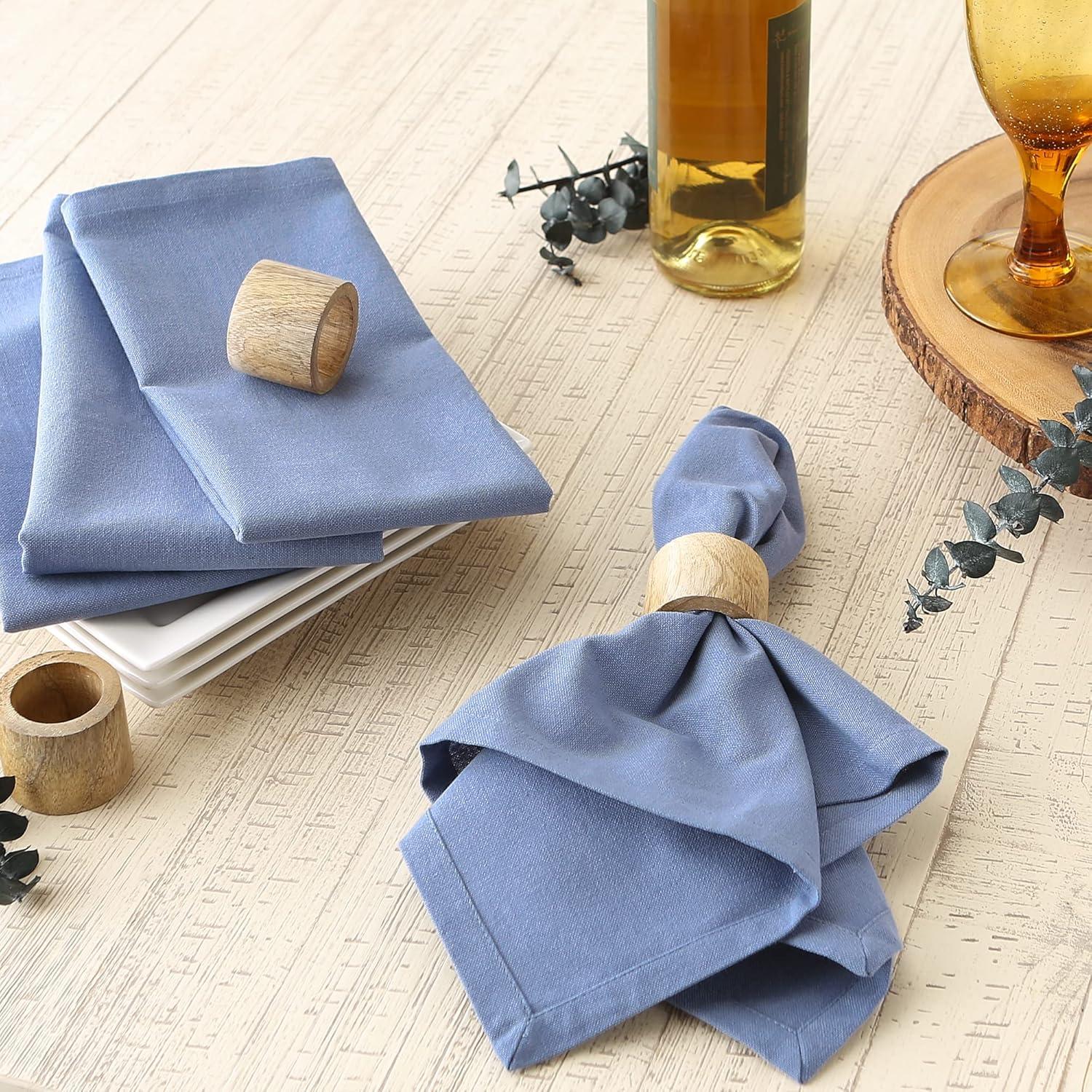 Design Imports Stonewash Blue Solid Napkin Set/6