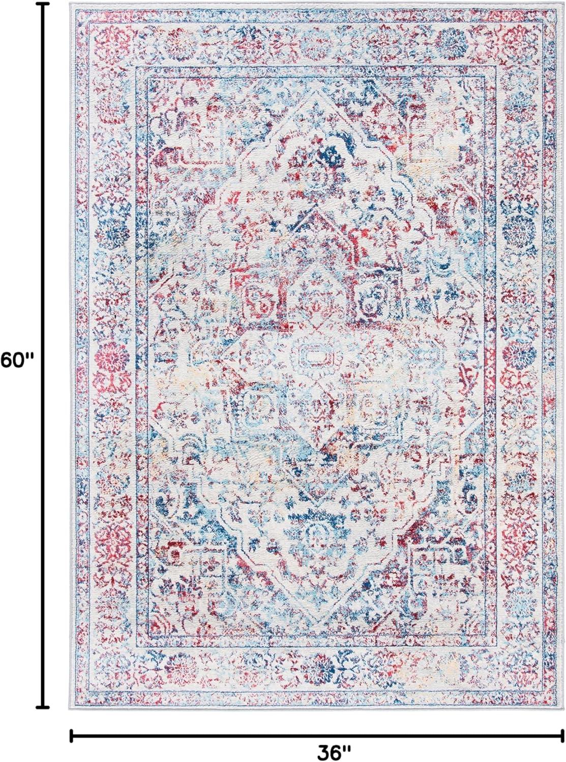 Brentwood BNT832 Power Loomed Indoor Accent Rug - Red/Ivory - 3'x5' - Safavieh
