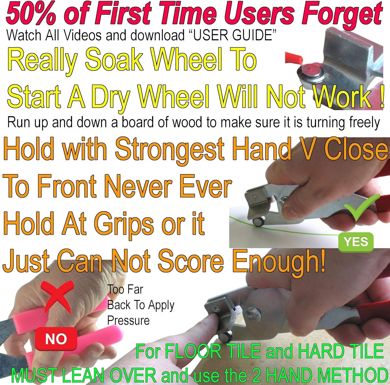 Tile Cutters Tile Tools for Cutting Ceramic Tile Glass Tile Cut Straight Lines and Curved Lines Cleanly No Wet Saw No Mess Cut Faster and Cleaner than a Wet Tile saw Replaceable Blade Cuts 1000 Feet