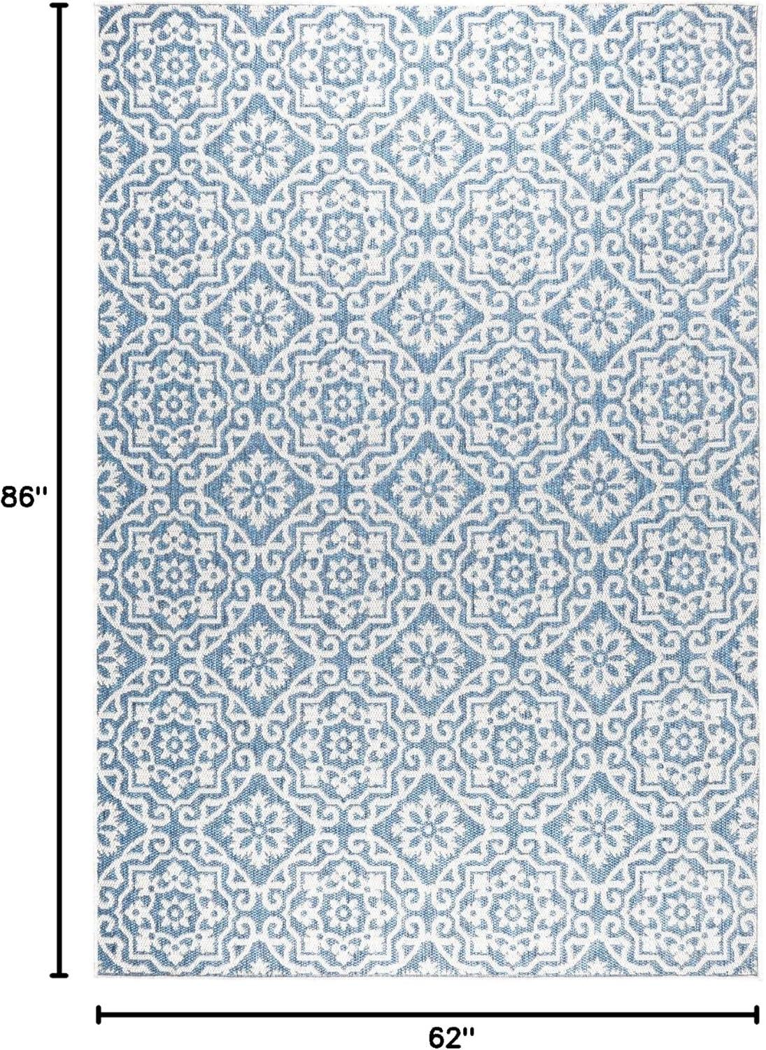 Nicole Miller New York Patio Country Danica Geometric Indoor/Outdoor Area Rug, Blue/Gray