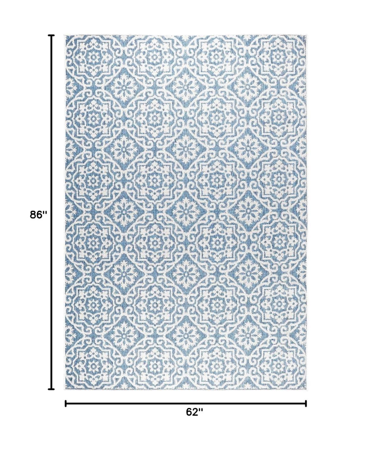 Nicole Miller New York Patio Country Danica Geometric Indoor/Outdoor Area Rug, Blue/Gray