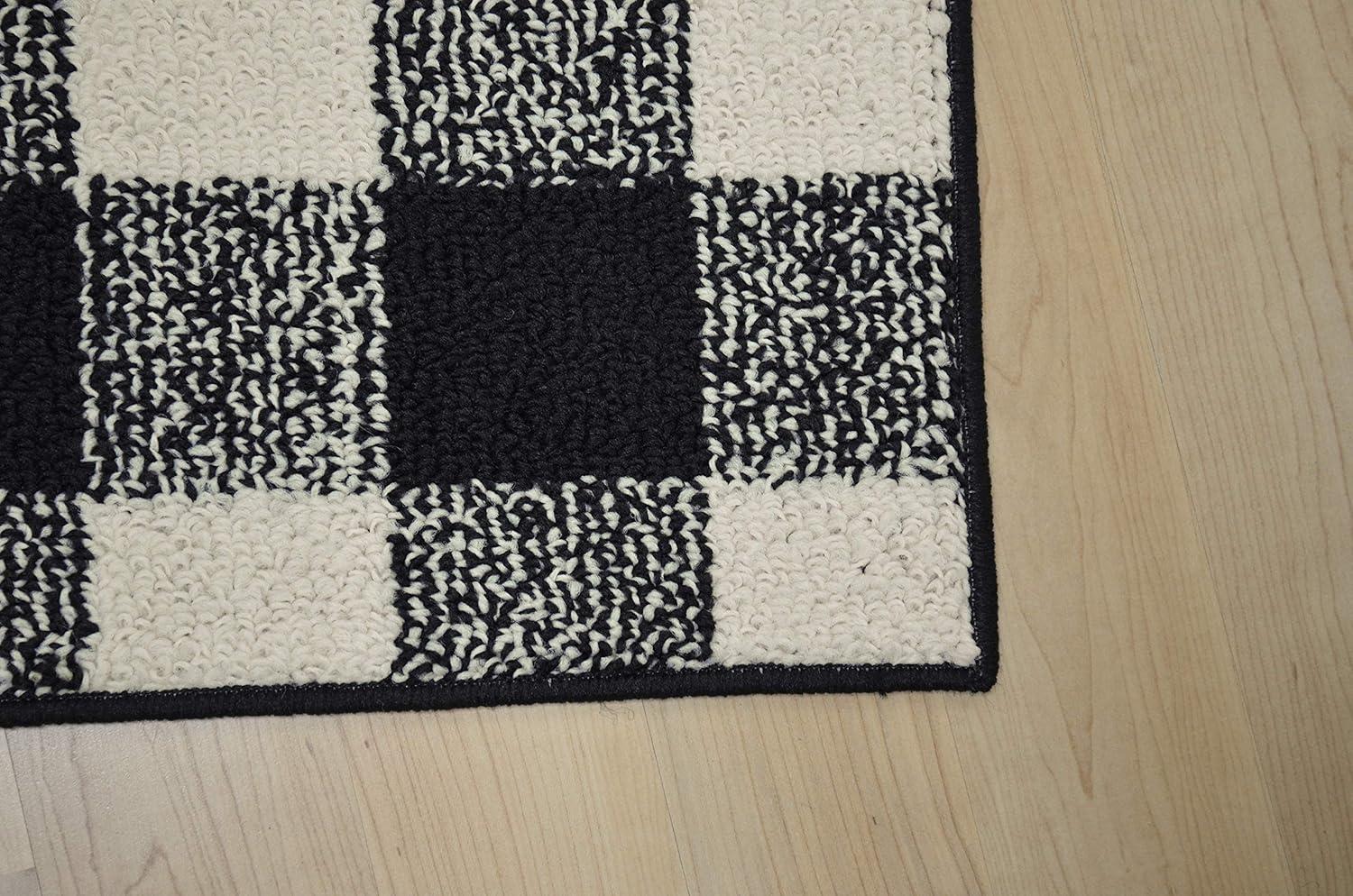 Garland Rug Country Living Buffalo Plaid Polypropylene Black/Ivory Indoor Area Rug, 5' x 7'