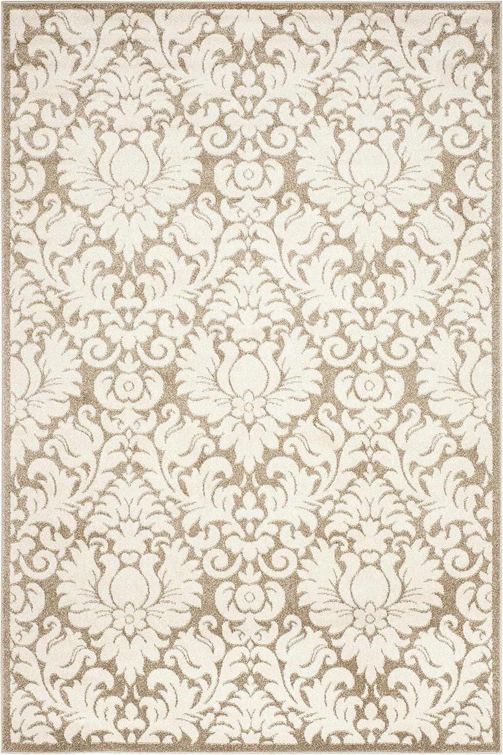 SAFAVIEH Amherst Rosabel Geometric Area Rug, Wheat/Beige, 6' x 9'