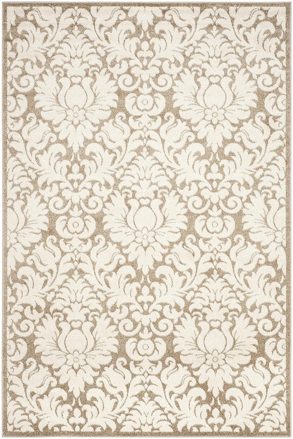 SAFAVIEH Amherst Rosabel Geometric Area Rug, Wheat/Beige, 6' x 9'