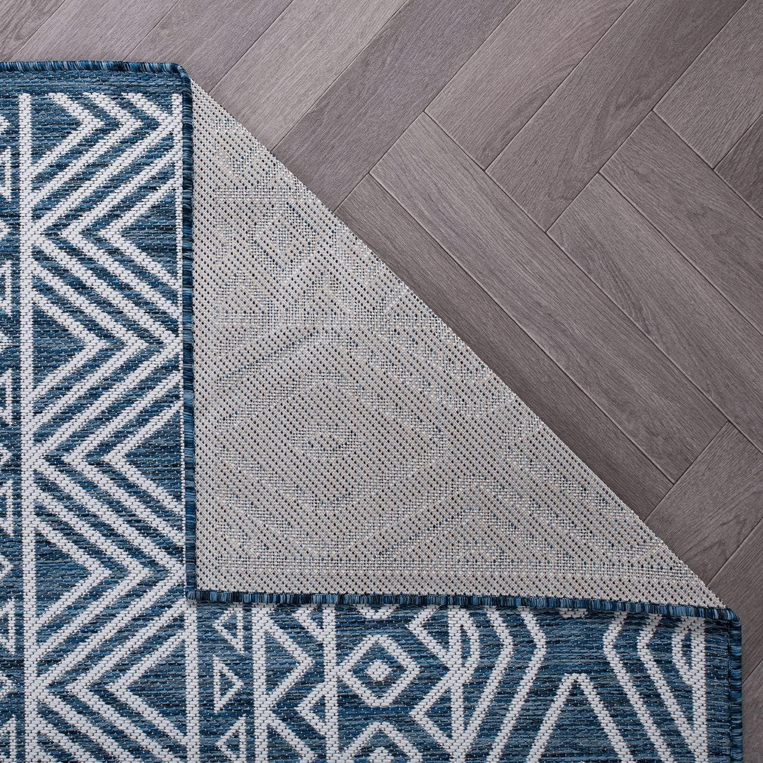 World Rug Gallery Distressed Geometric Bohemian Textured Flat Weave Indoor/Outdoor Area Rug