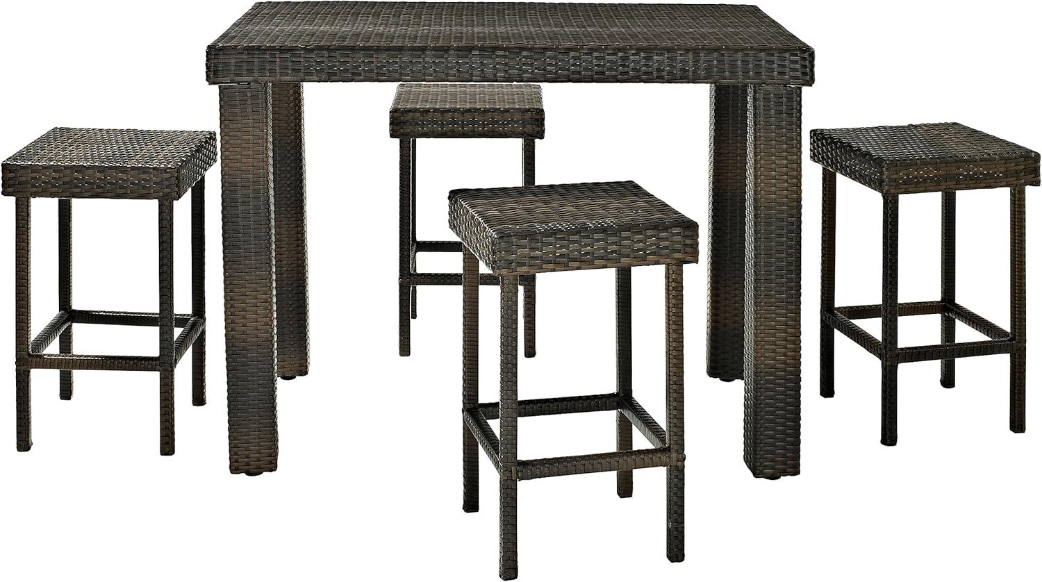 Palm Harbor Brown Wicker 5-Piece Outdoor Dining Set