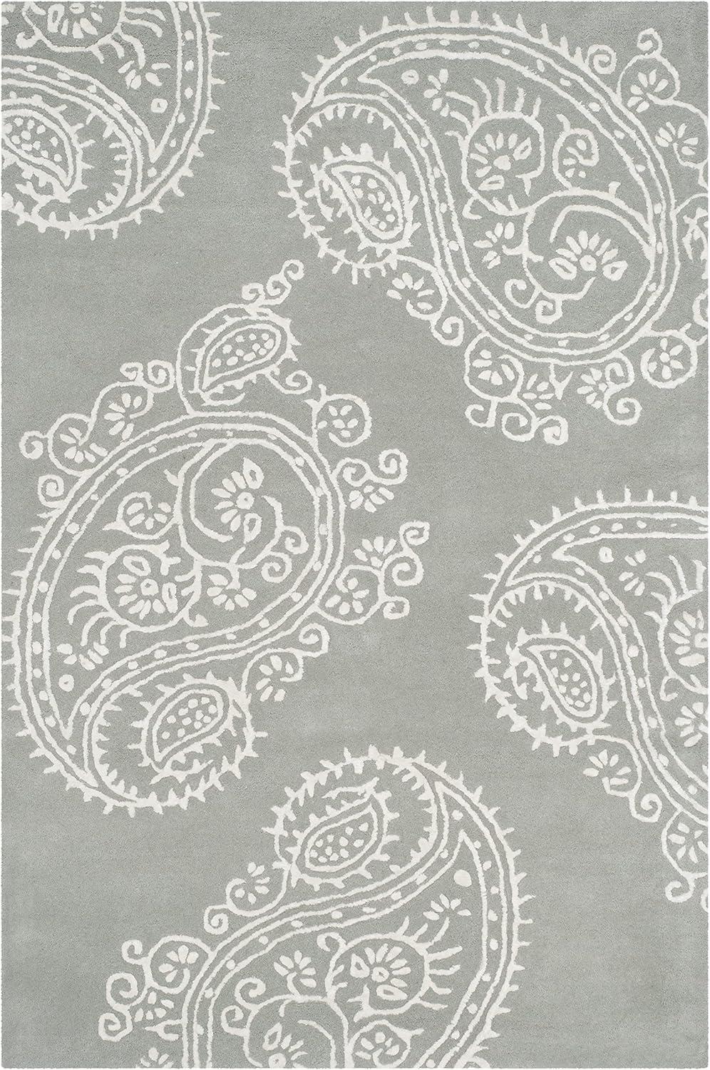 Bella BEL153 Hand Tufted Area Rug - Grey/Ivory - 4'x6' - Safavieh.