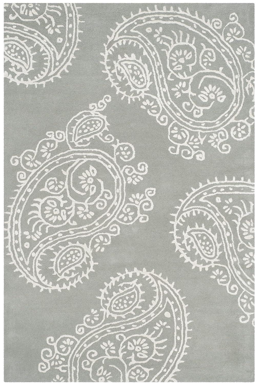 Bella BEL153 Hand Tufted Area Rug - Grey/Ivory - 4'x6' - Safavieh.