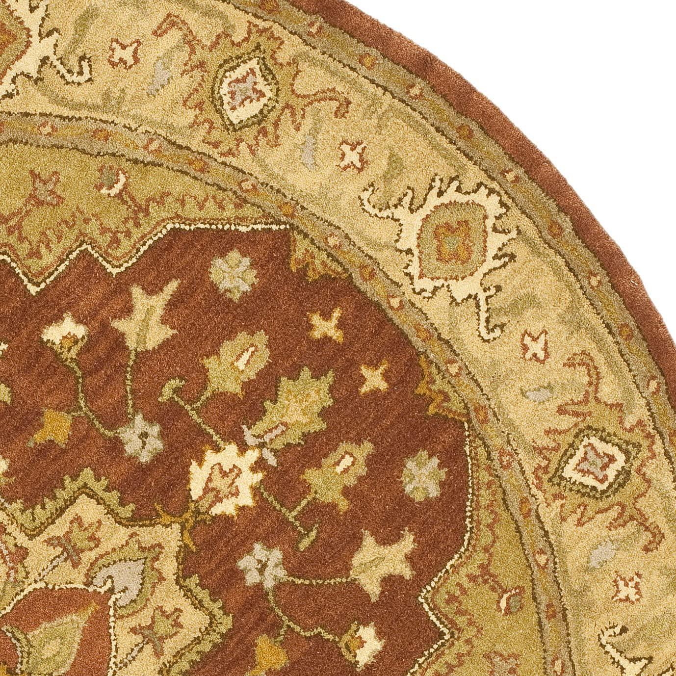 Heritage HG345 Hand Tufted Area Rug - Rust/Gold - 6' Round - Safavieh.