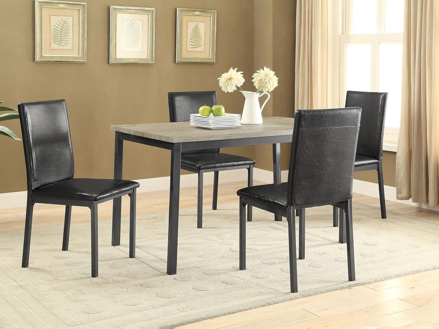 Coaster Garza 5-piece Wood Top Dining Room Set Weathered Gray and Black