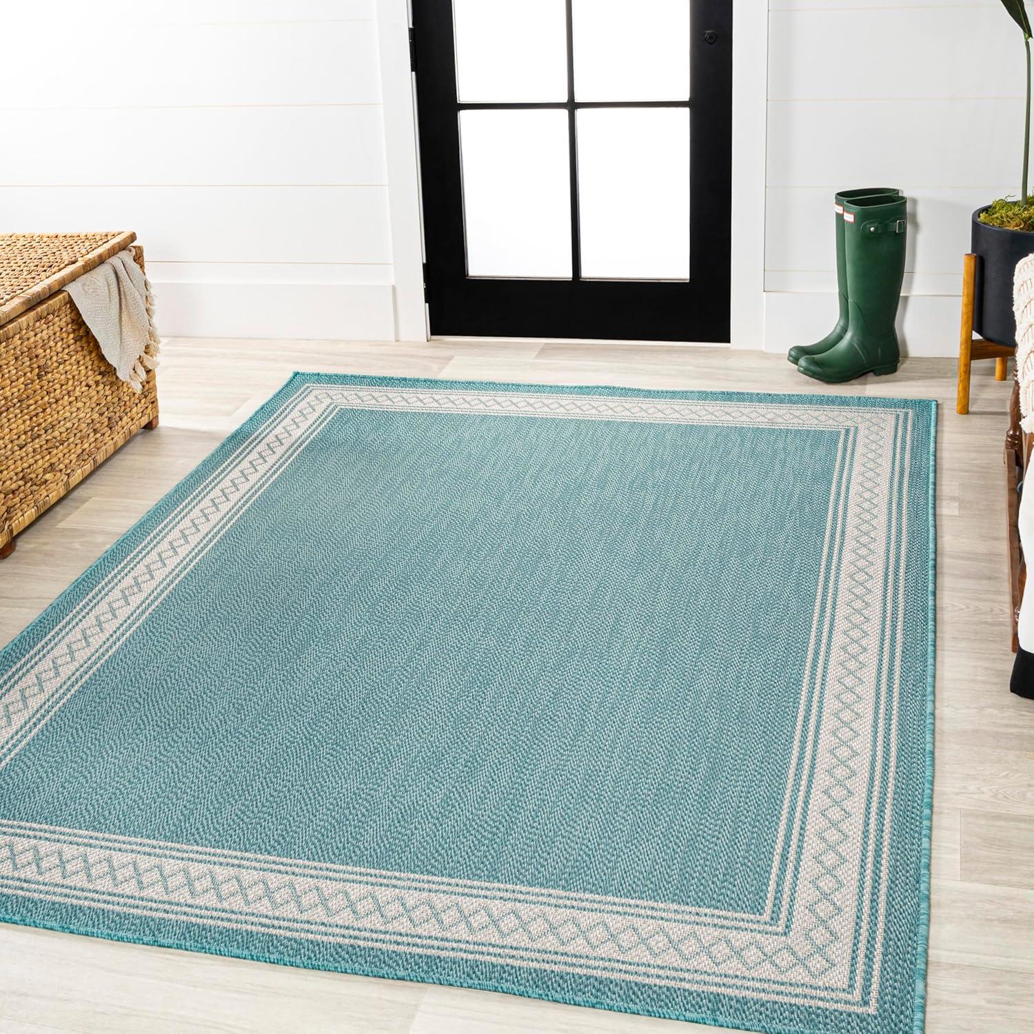 Lucia Classic Diamond Border Indoor/Outdoor Area Rug - JONATHAN Y