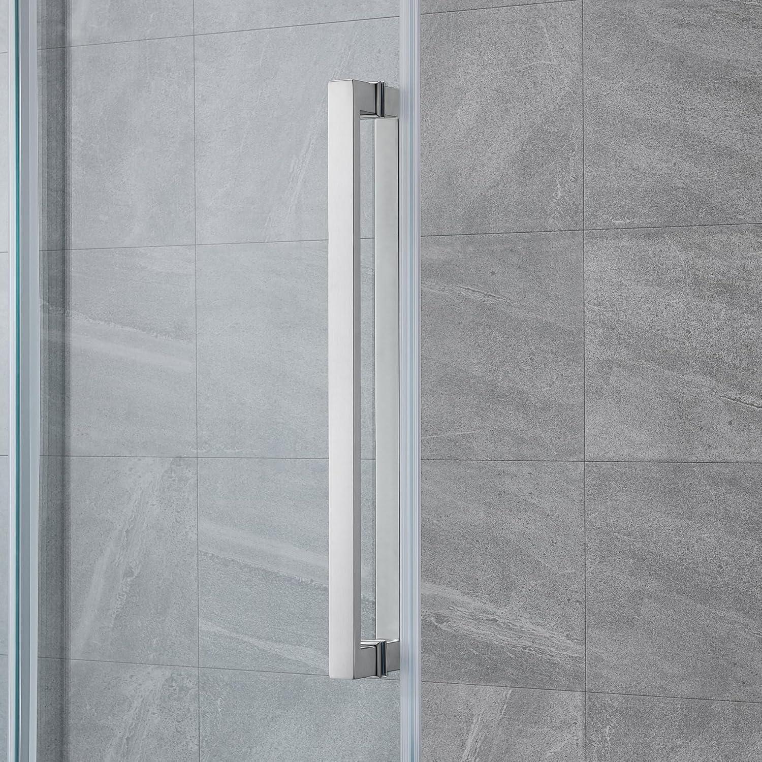 OVE Decors Bel Soft Close Satin nickel 72-in W x 78.75-in H Frameless Clear Glass Sliding Soft Close Shower door