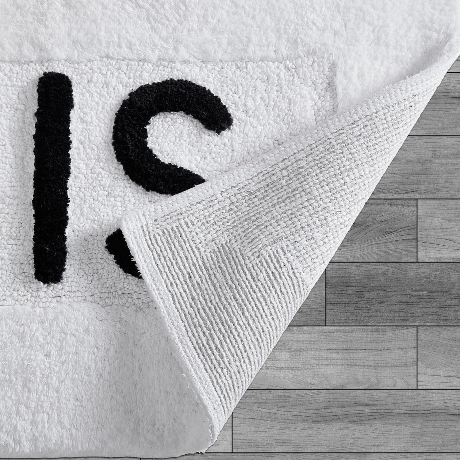 White Cotton His & Hers Bath Rug Set