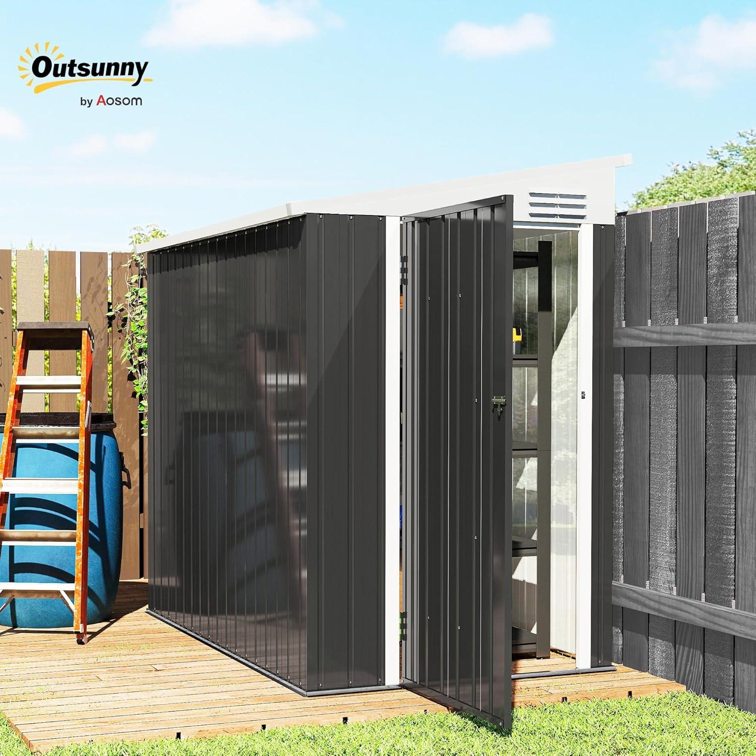 Outsunny Metal Lean-to Storage Shed