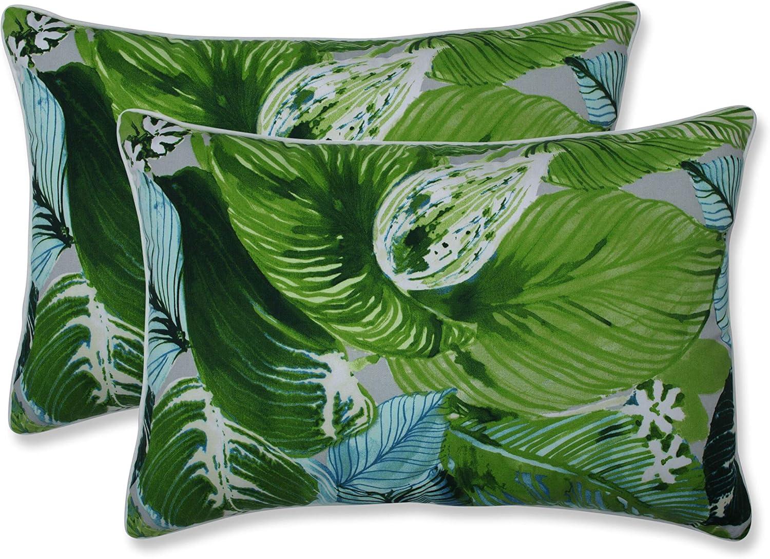 Lush Leaf Jungle Indoor/Outdoor Reversible Throw Pillow