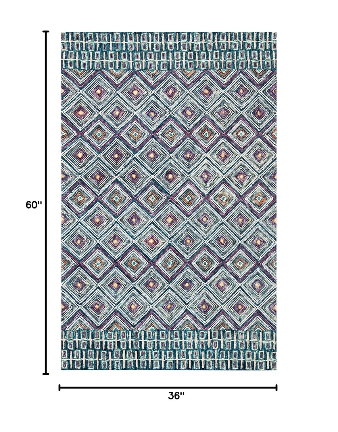 Aspen APN812 Hand Tufted Indoor Accent Rug - Blue/Red - 3'x5' - Safavieh