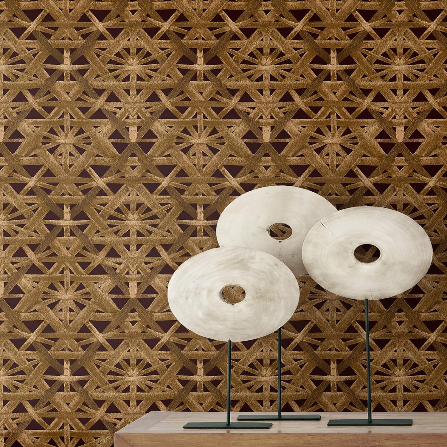 Tommy Bahama Rattan Lattice Geometric 18' L x 20.5" W Peel & Stick Wallpaper Roll