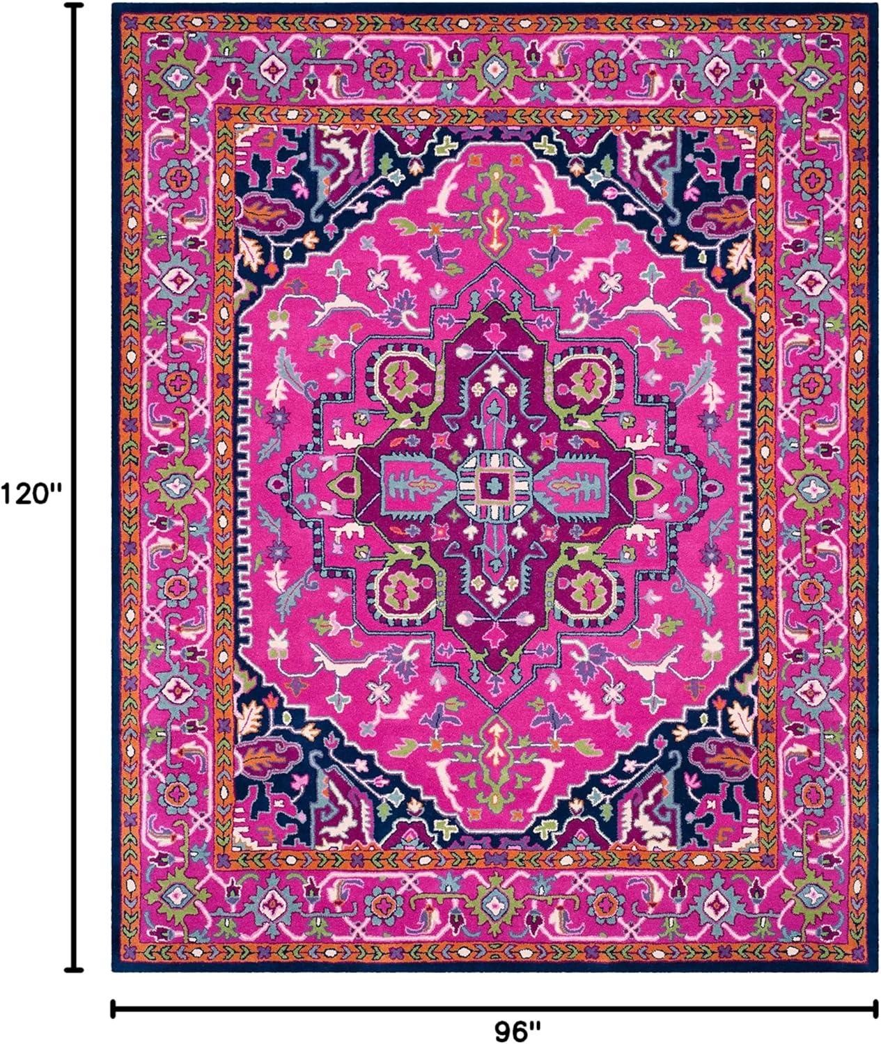 Bellagio BLG541 Hand Tufted Area Rug - Pink/Navy - 8'x10' - Safavieh.