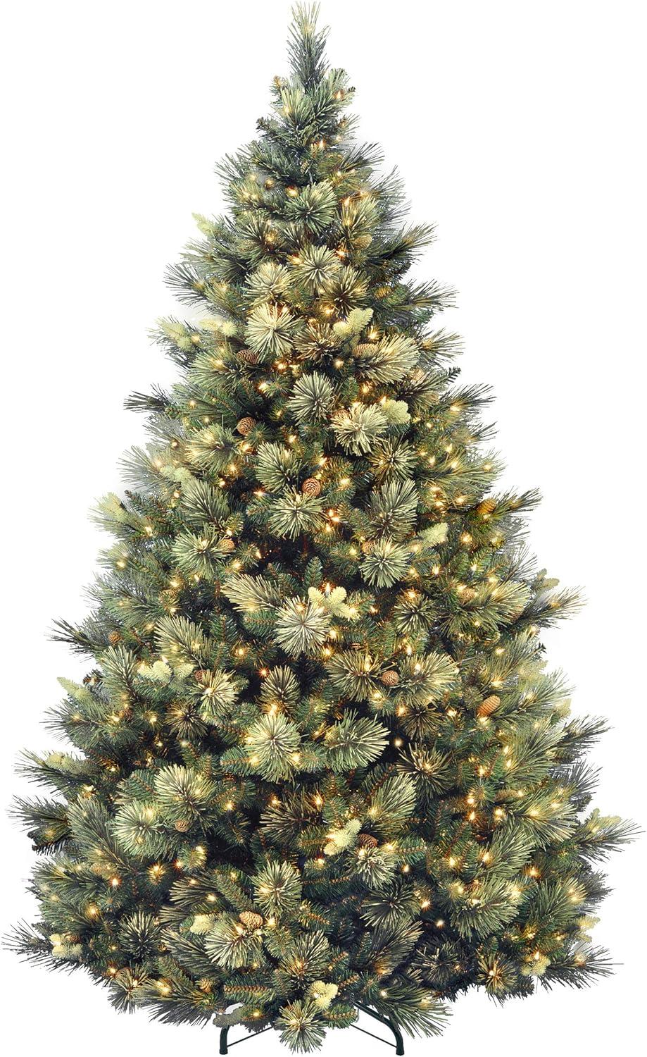 National Tree Company Carolina Pine 7.5 Foot Artificial Holiday Prelit Christmas Tree w/750 Clear Lights,1399 Branch Tips
