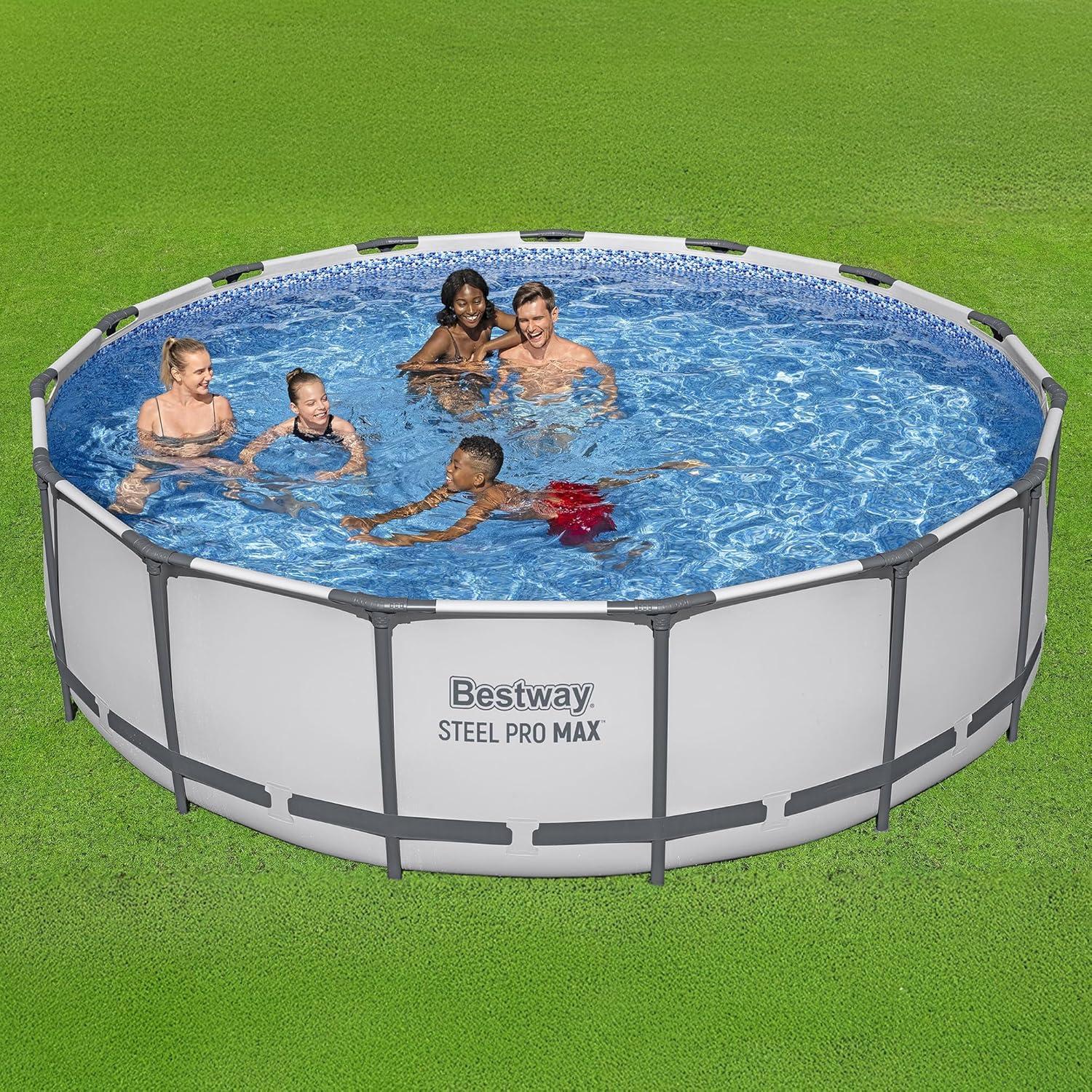 Bestway 56690E 15' x 48" Round Steel Pro MAX Above Ground Swimming Pool Set