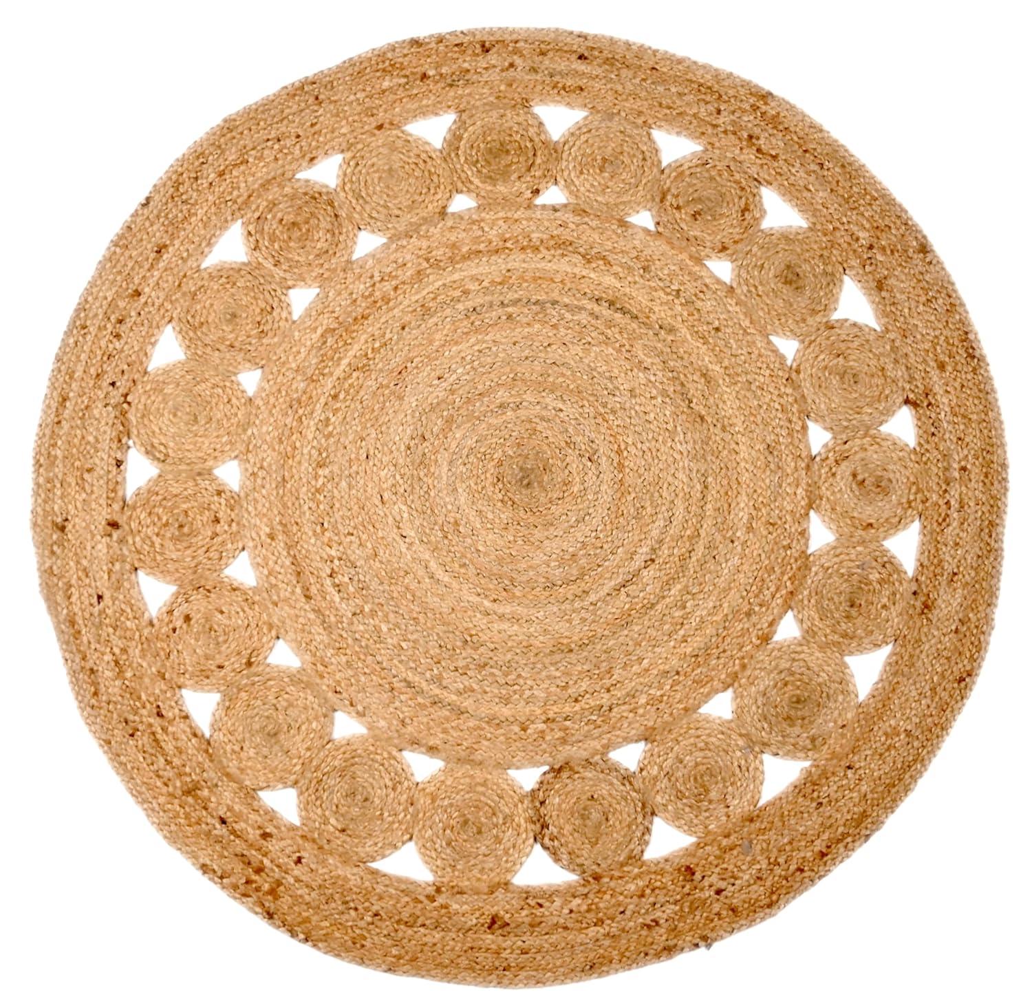 Natural Fiber NFB306 Hand Woven Area Rug - Natural - 4' round - Safavieh.