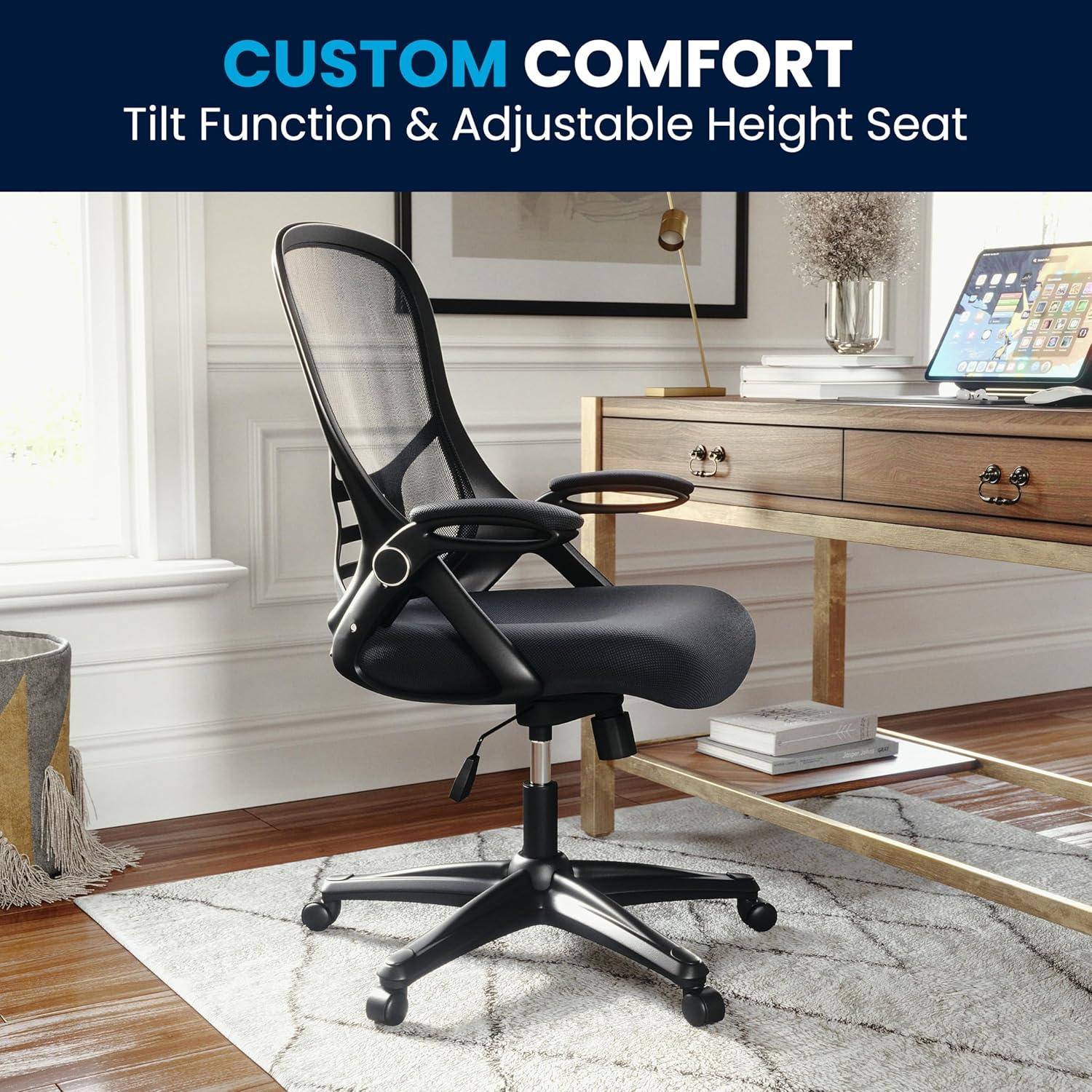 Flash Furniture High Back Mesh Ergonomic Swivel Office Chair with Flip-up Arms