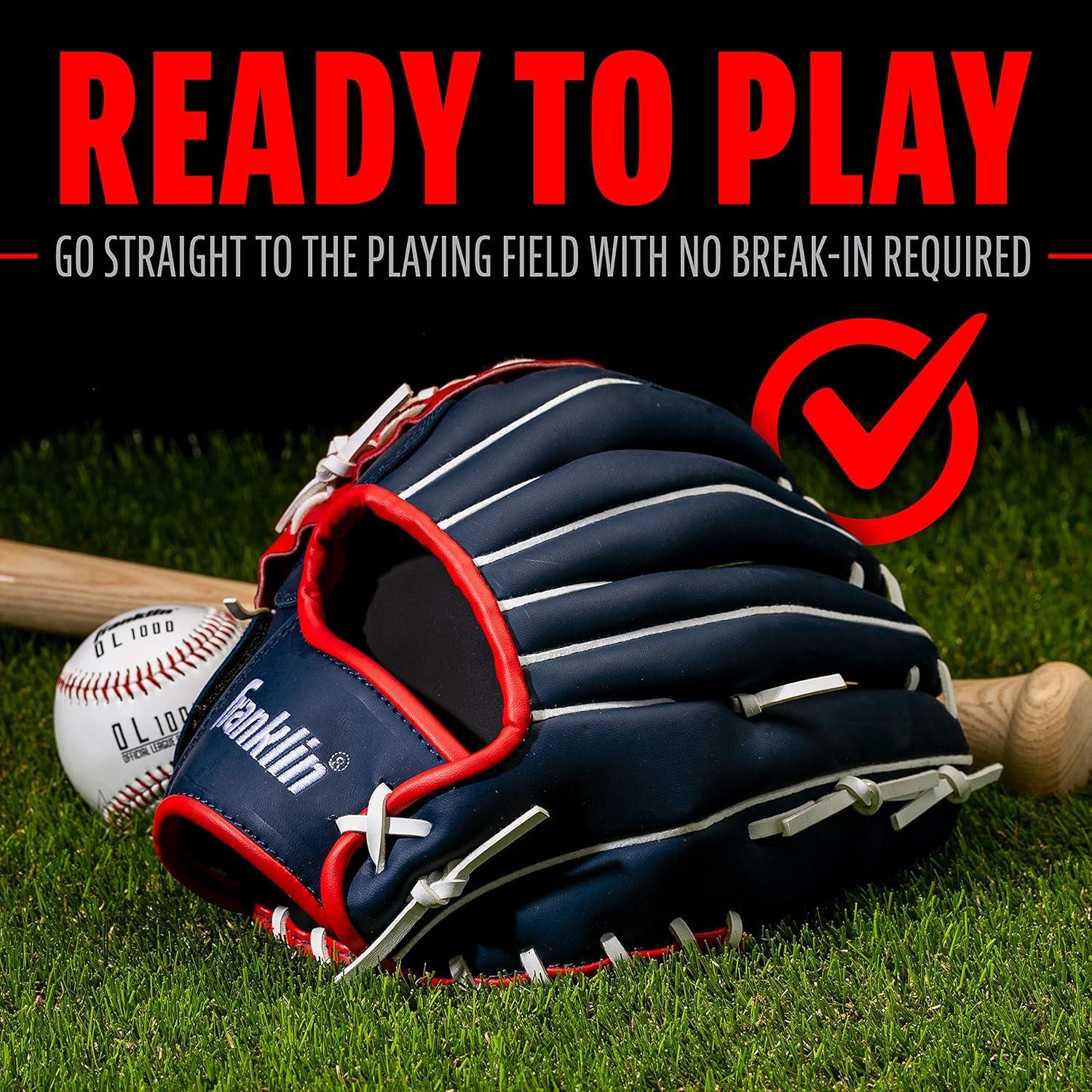 Franklin Sports Field Master USA Series 12.0" Baseball Glove - Left Handed Thrower Blue/Red