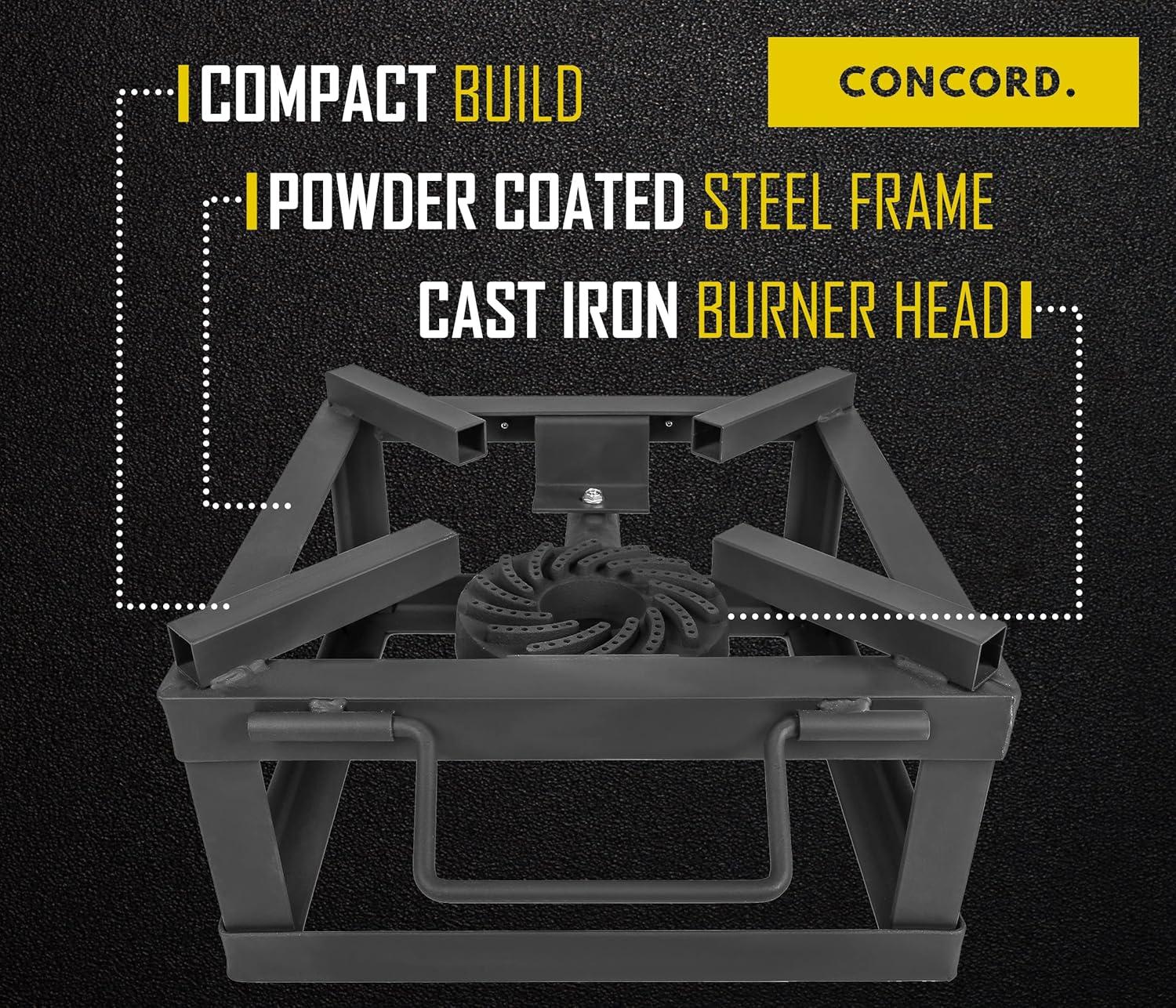 Concord 12" Black Cast Iron Single Propane Outdoor Burner