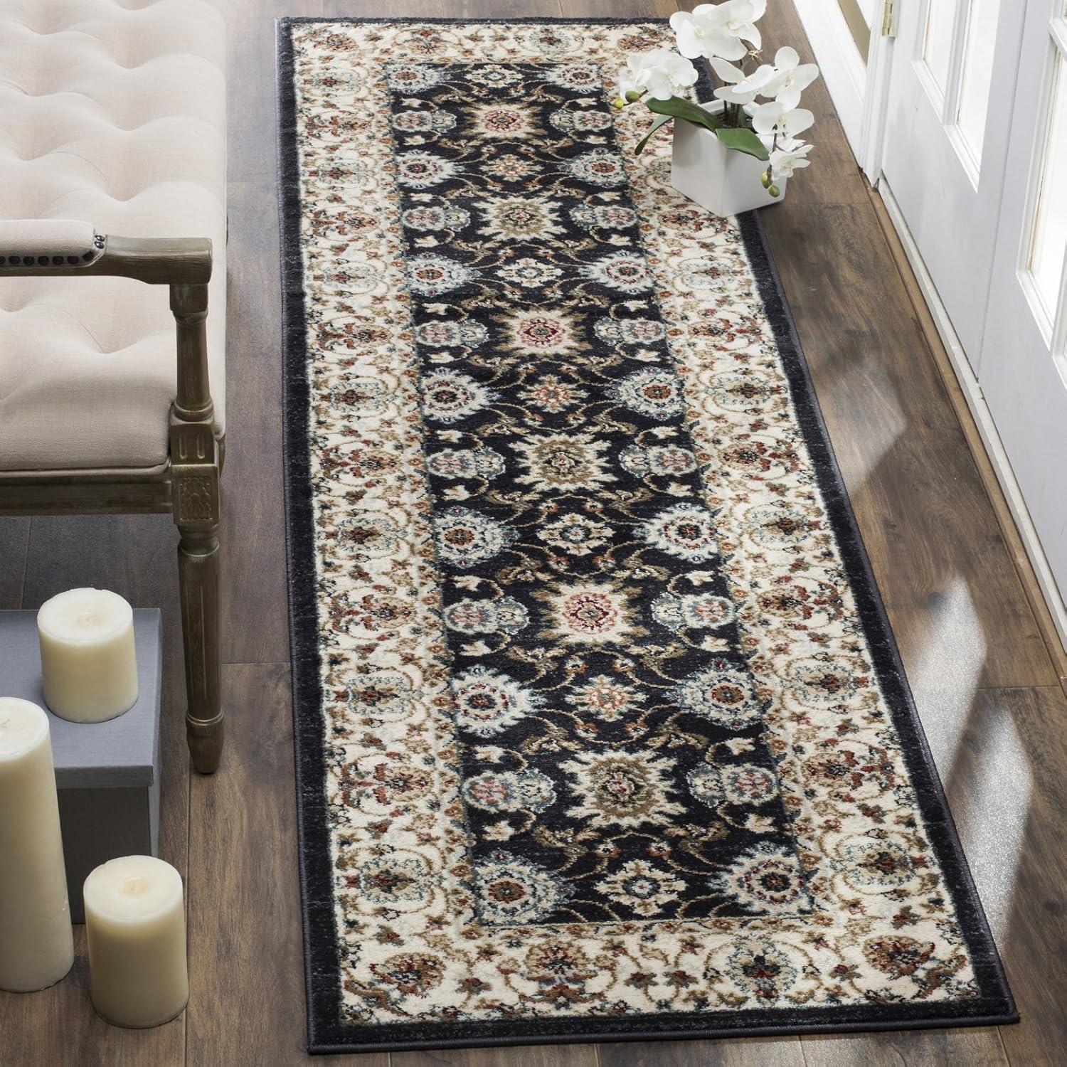 Lyndhurst LNH332 Power Loomed Area Rug - Navy/Cream - 5'3"x7'6" - Safavieh.