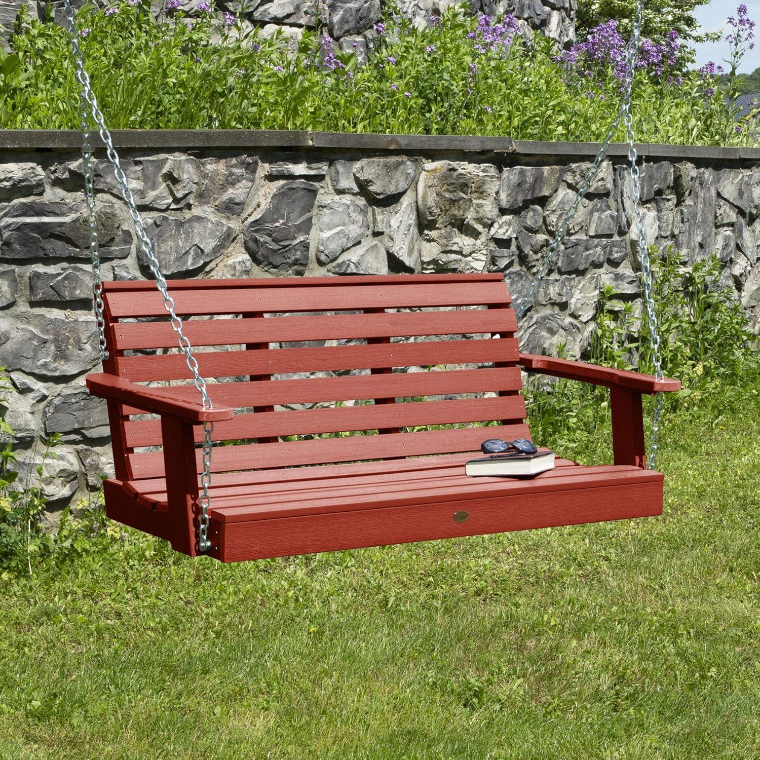 Weatherly 48" Rustic Red Recycled Plastic Porch Swing