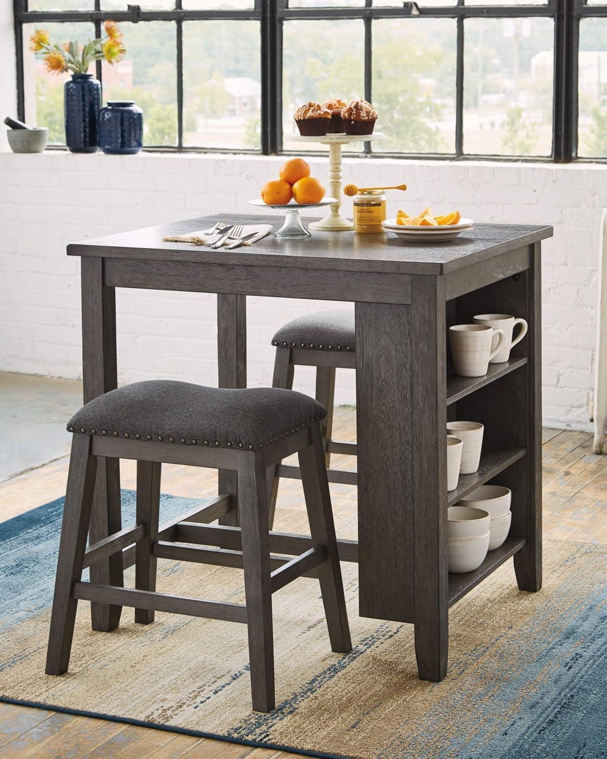 Set of 3 Caitbrook Counter Height Dining Table and Bar Stools Gray - Signature Design by Ashley