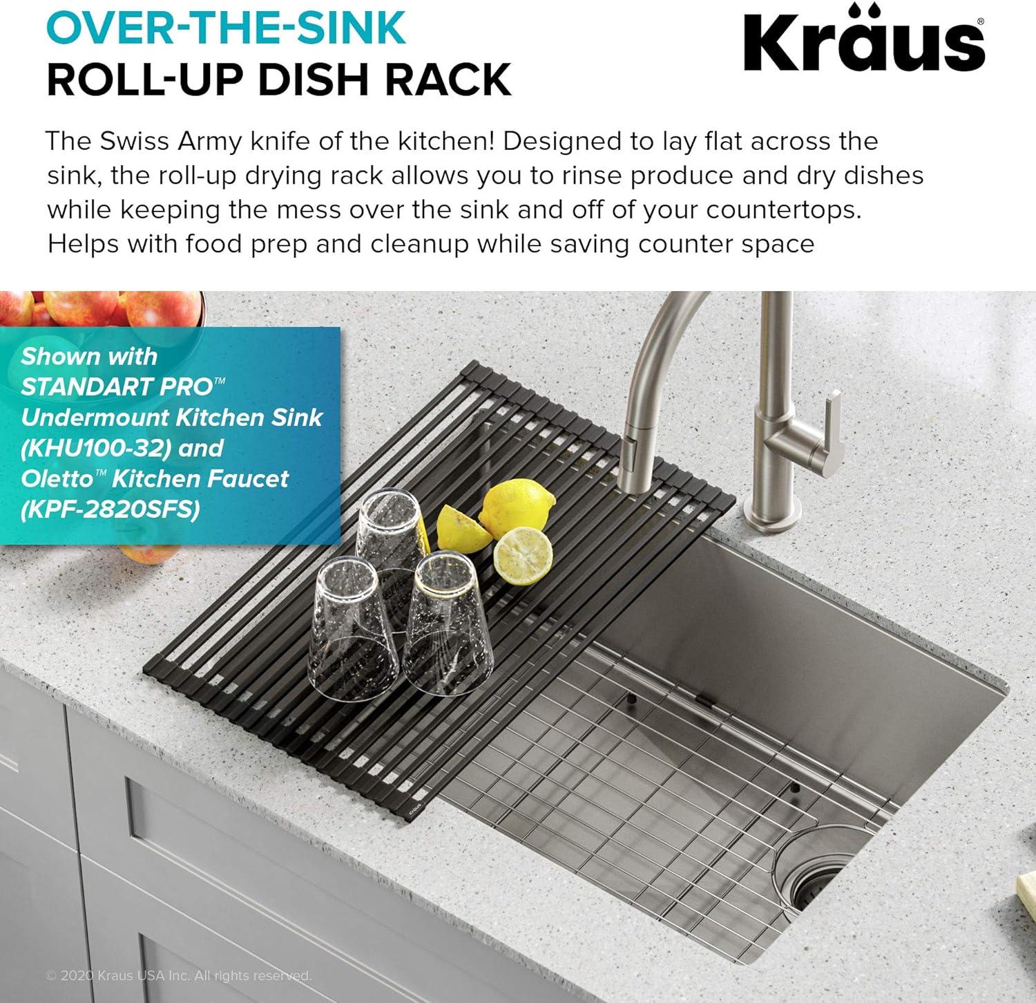 Brown Stainless Steel Foldable Over-Sink Drying Rack