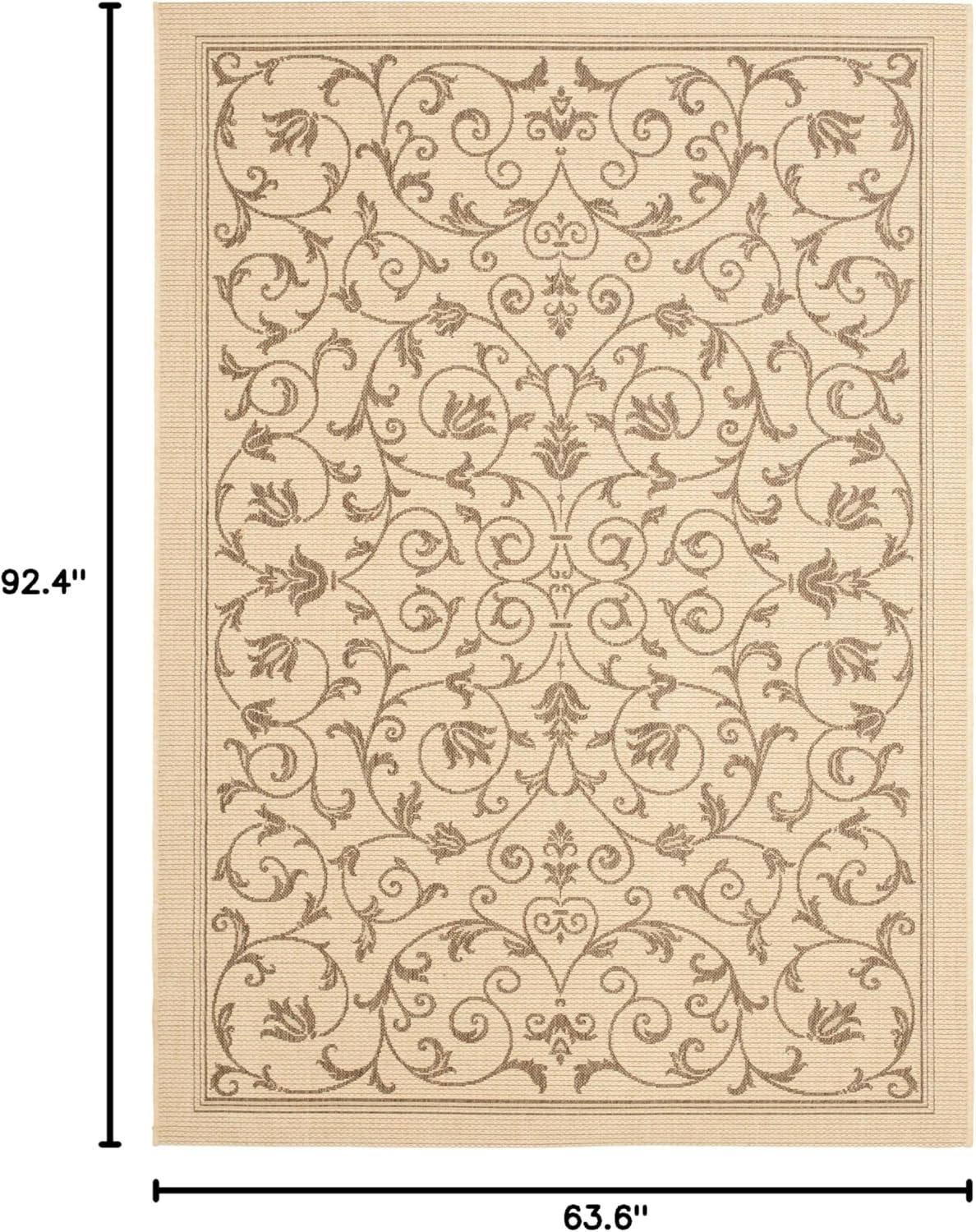 Courtyard CY2098 Power Loomed Indoor and Outdoor Area Rug - Natural/Brown - 5'3"x7'7" - Safavieh