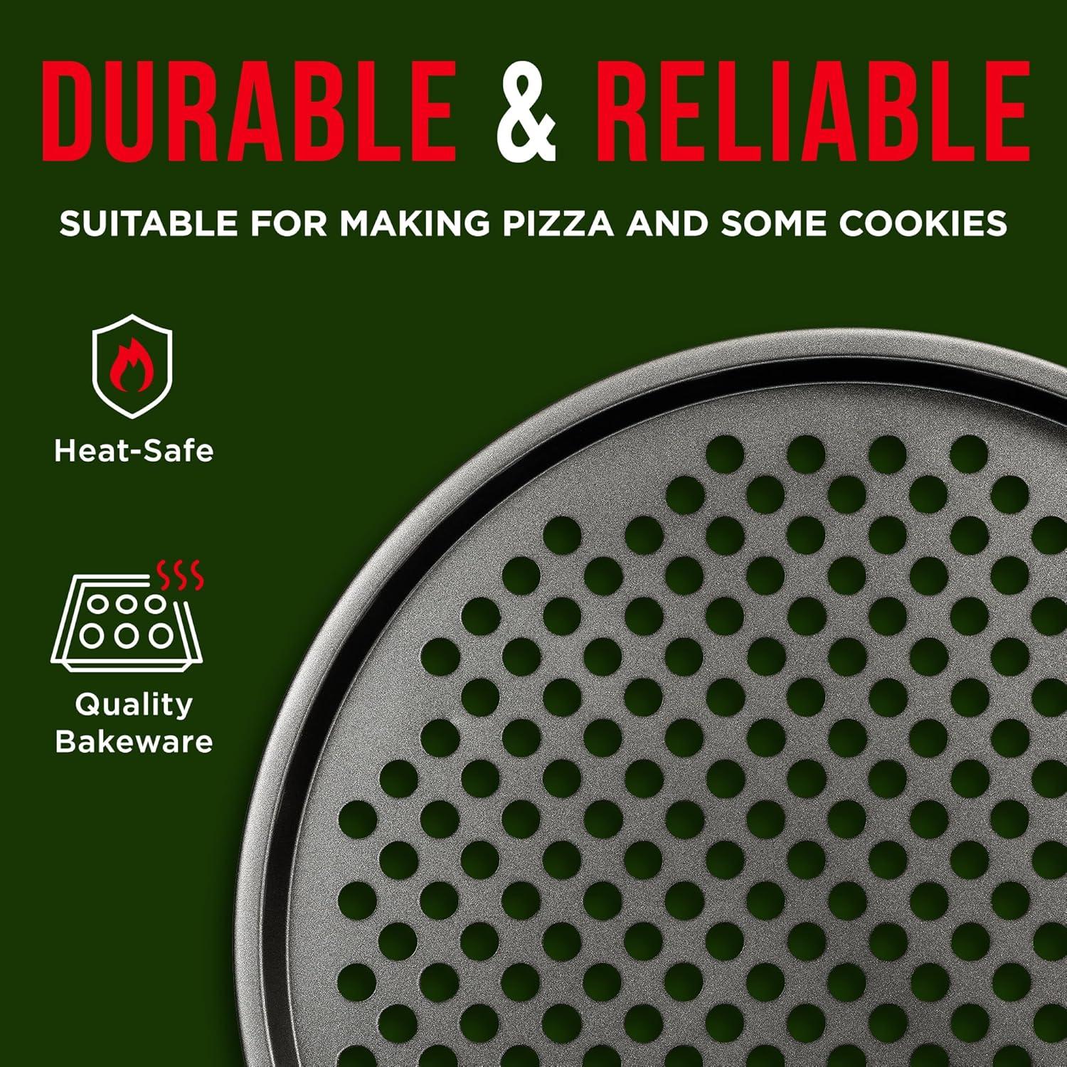 13-Inch Non-Stick Perforated Carbon Steel Pizza Pan