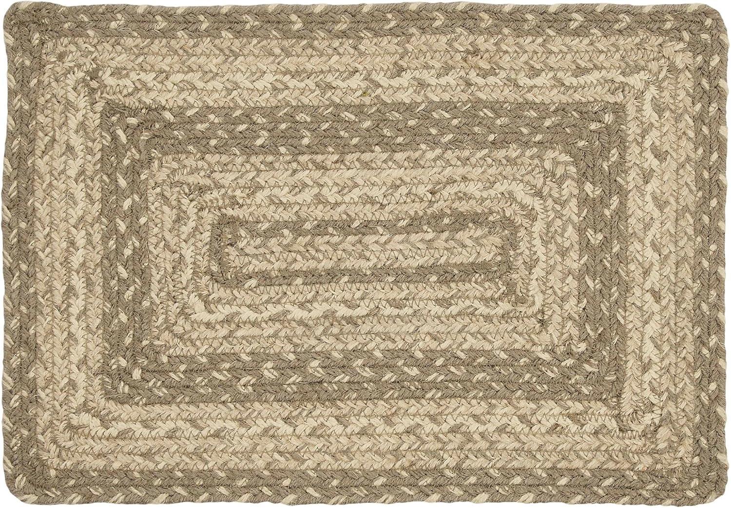 VHC Brands Farmhouse Cobblestone Table Placemat, Tan Grey White, Jute Blend, Rectangle, 10x15 Inches