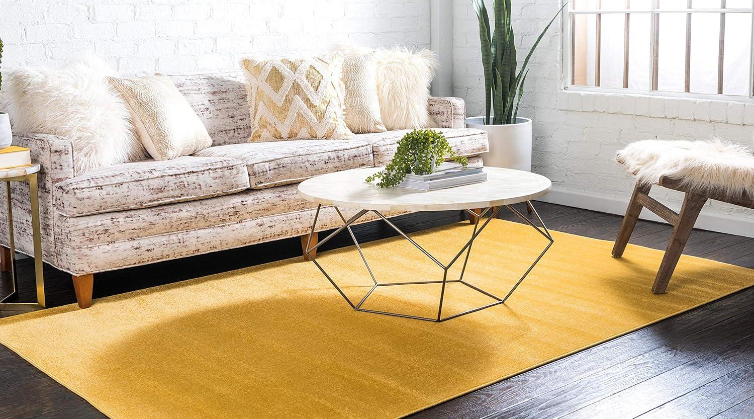 Unique Loom Williamsburg Collection Area Rug - Solid (9' x 12' Rectangle Gold)