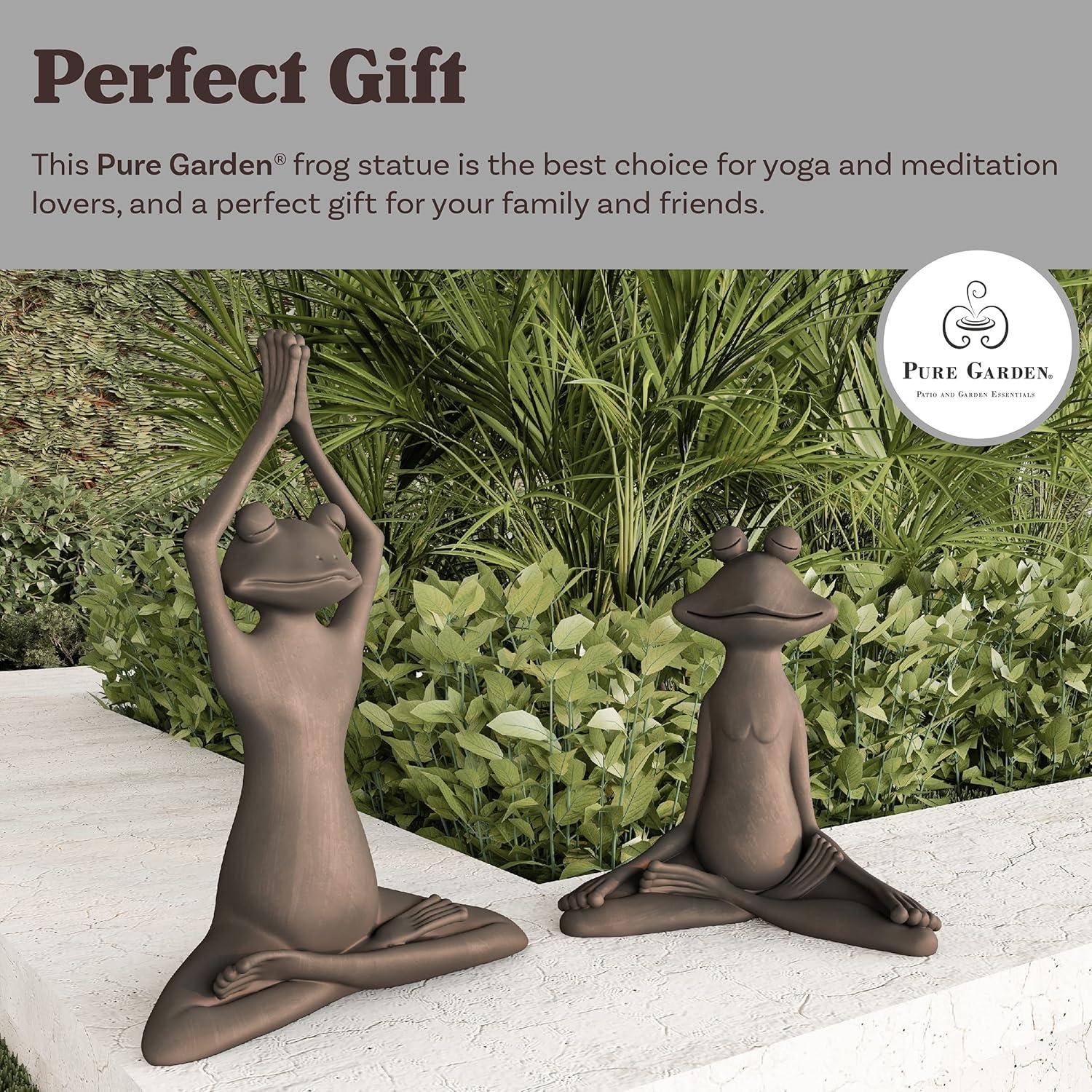 Stretching Frog Statue-Resin Zen Animal Yoga Figurine for Outdoor Lawn & Garden Decor