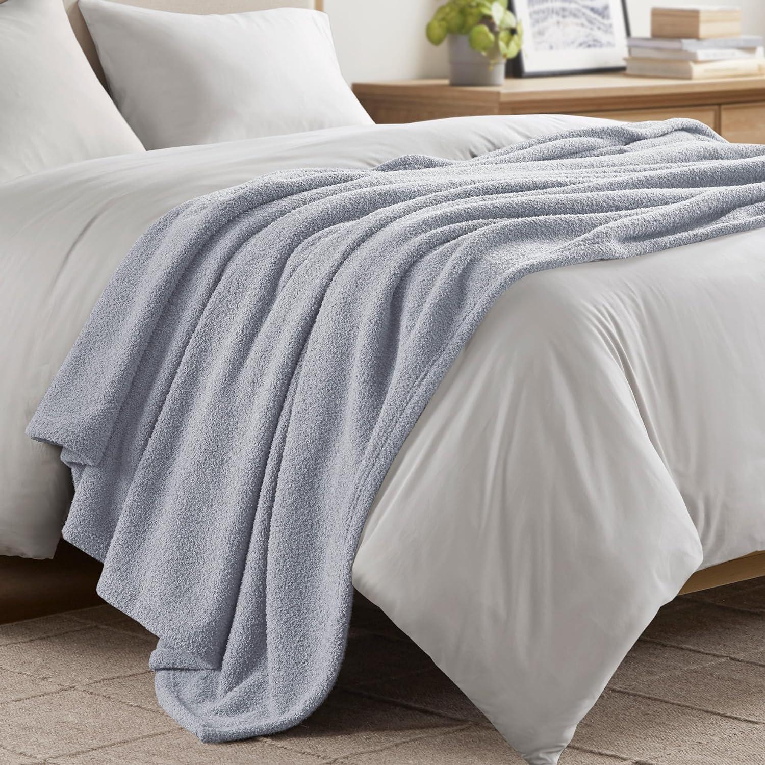 Gray Full Size Knitted Machine Washable Blanket