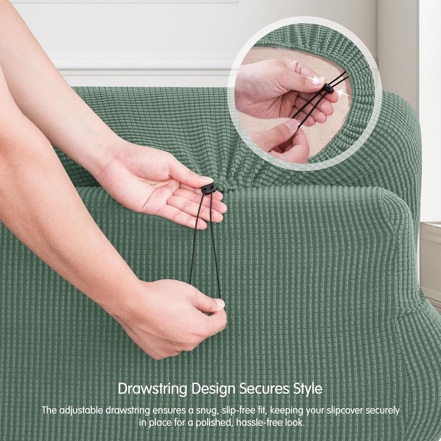 CHUN YI 7 Piece Sofa Covers for 3 Cushion Couch Covers, 3 Seater Stretch Couch Slipcover with 3 Separate Backrests and Cushions, Anti-Slip Washable Furniture Protector for Dogs Pets (Large,Dark Cyan)