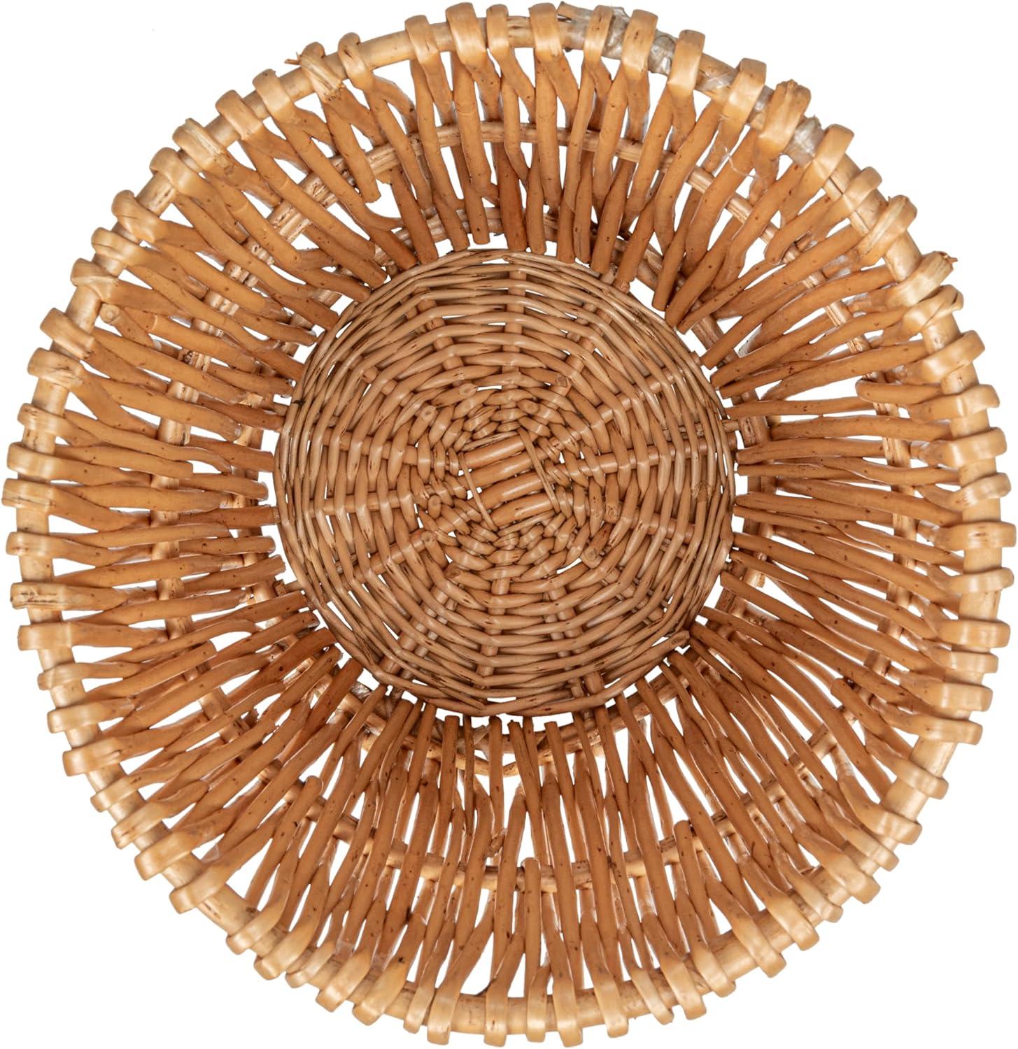 Household Essentials Small Reed Willow Waste Basket, Handwoven Basket with Removable Liner, Attractive Alternative to Plastic or Metal Cans, Natural