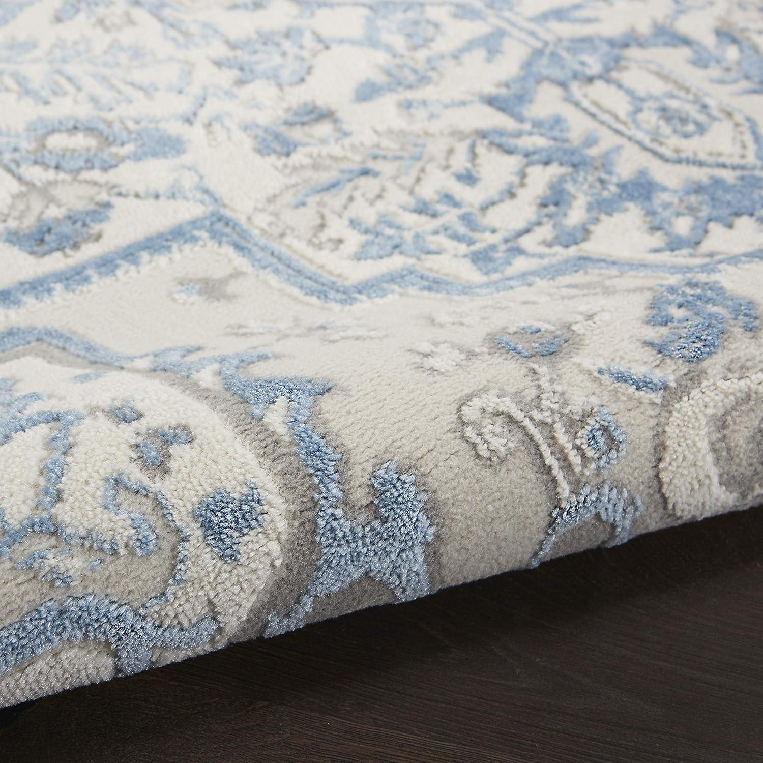 Nourison Elation Bohemian Medallion Indoor Rug Ivory Blue 4' x 6'