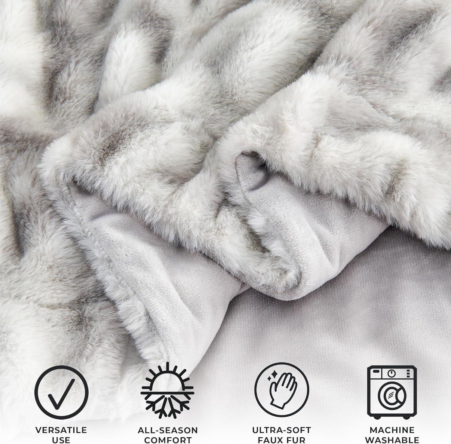 50" x 60" Reversible Faux Fur Throw Blanket - Great Bay Home