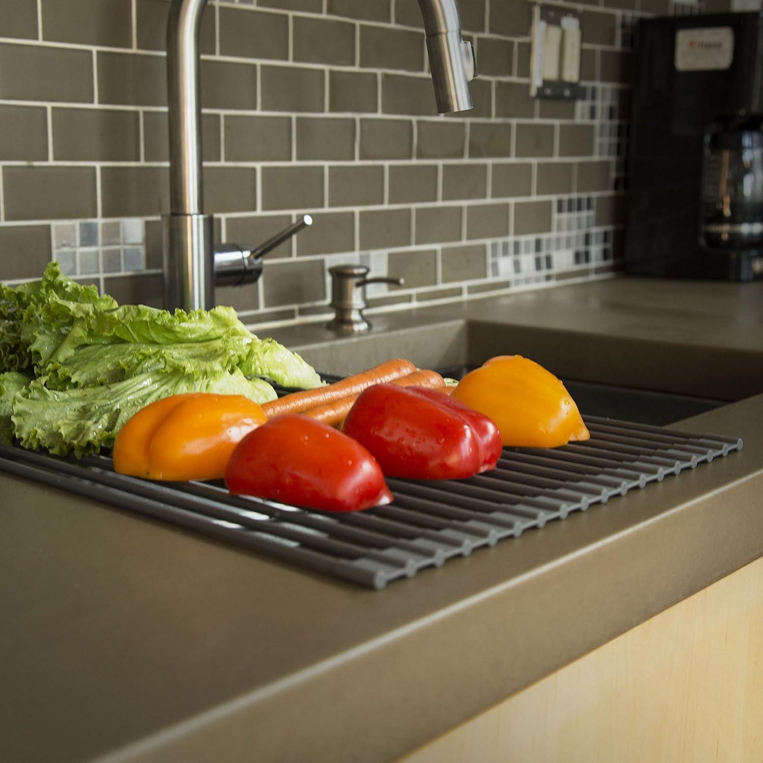 Domestic Corner Over-The-Sink, Roll Up Dish Drying Rack