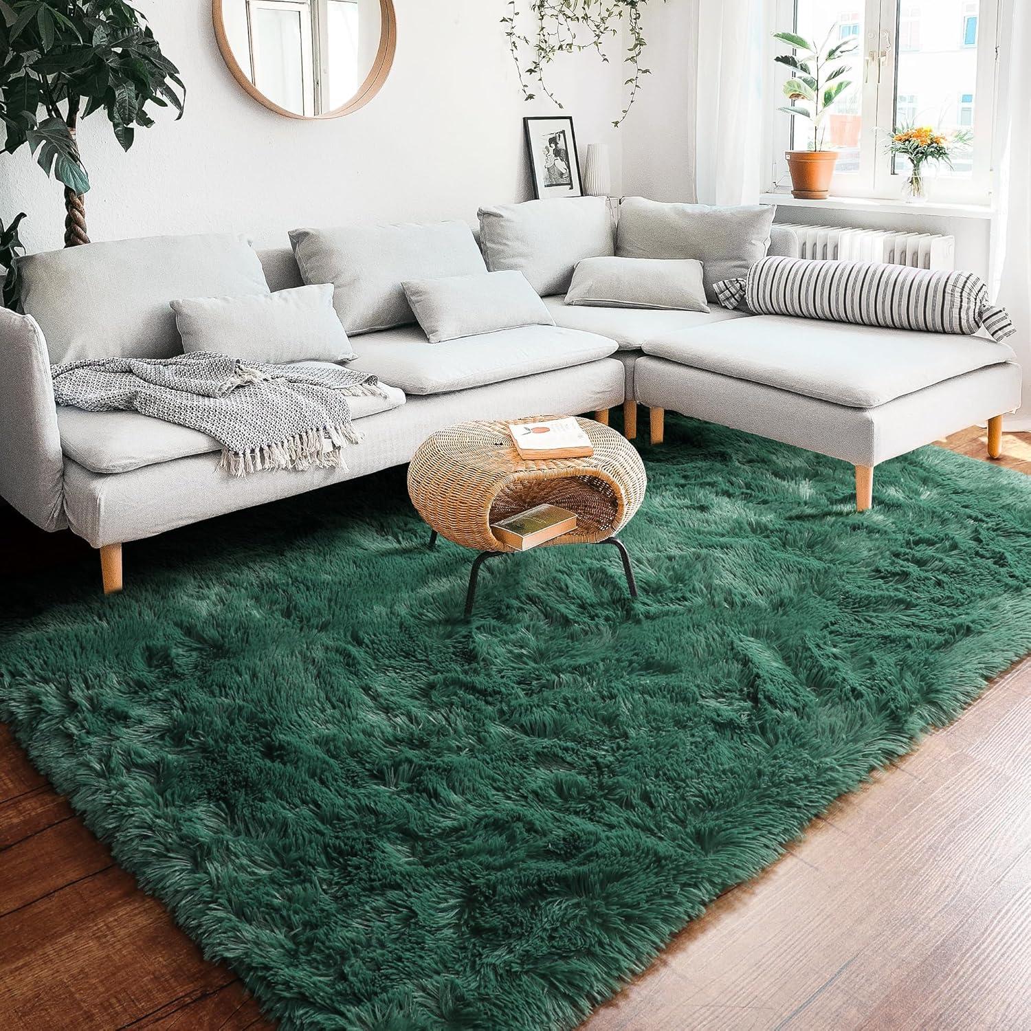 Bailu Fluffy Black Rug for Living Room,5x8 Area Rugs,Thick Plush Shag Rug,Shaggy Rugs for Bedroom,Big Fuzzy Carpet,Comfy Kids Rugs,Large Living Room Rugs,Living Room Decor