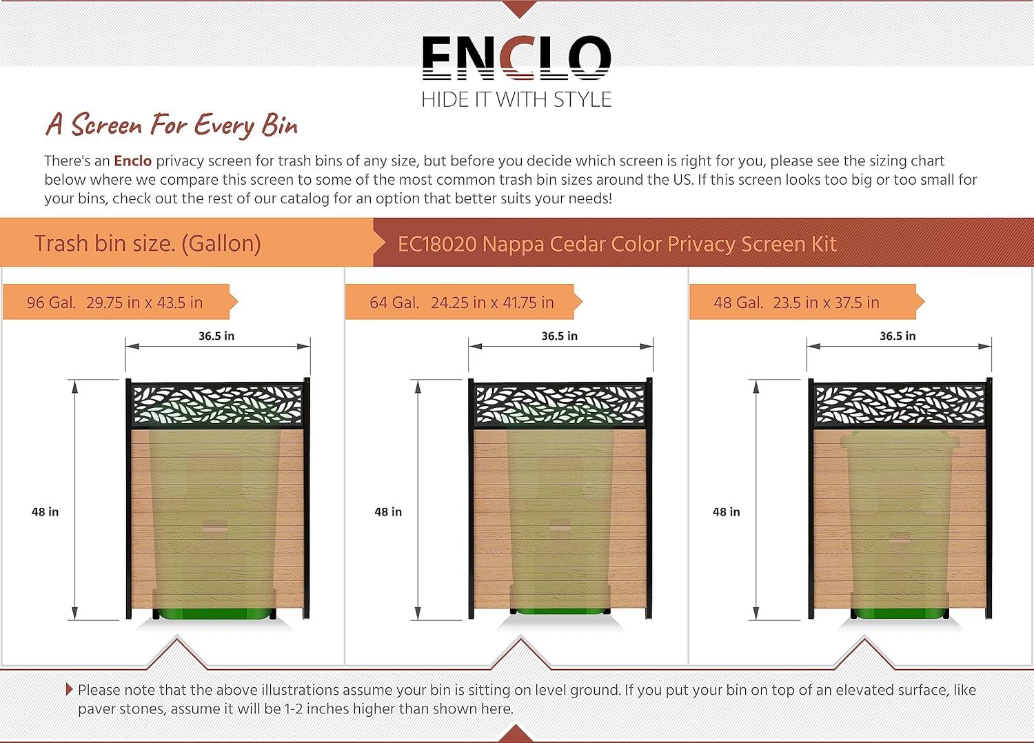 Enclo Privacy Screens EC18020 4 ft H x 3 ft W Nappa Lasercut WoodTek Vinyl Cedar Color Privacy Screen Kit (2 Panels)