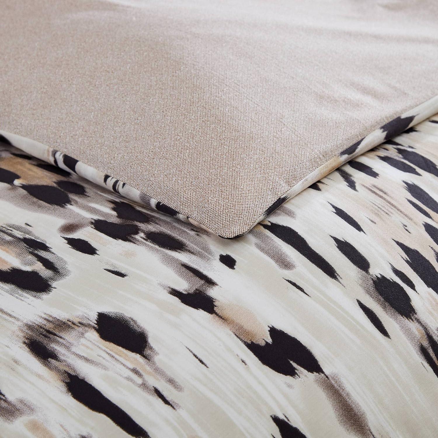 Kenneth Cole Abstract Leopard Cotton Brown Comforter Set